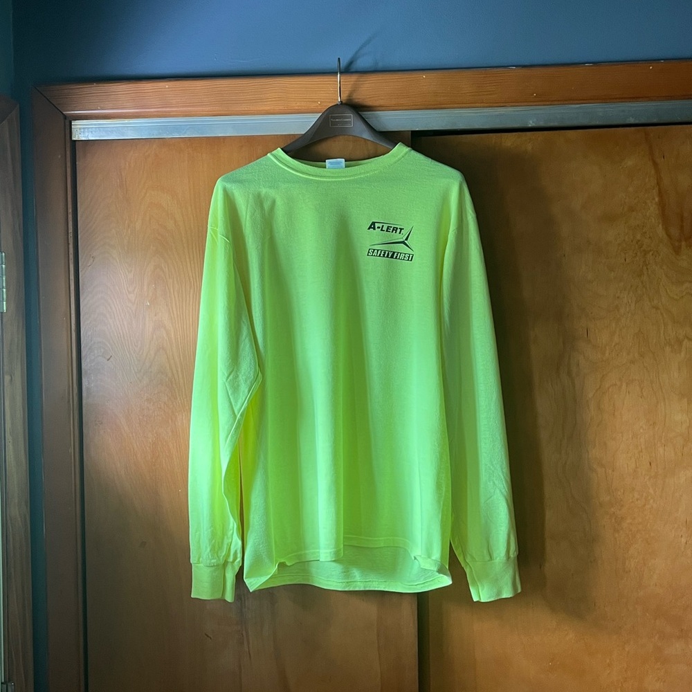High Visibility Green Men's Long Sleeve T